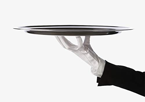 MGE - Bandeja para Servir Redonda - Acero Inoxidable - Diámetro 32 cm