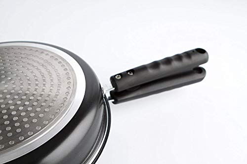 MGE World - Doble Sartén Voltea Tortillas - Vitro-Inducción - Diámetro 24 cm - Negra