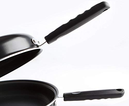 MGE World - Doble Sartén Voltea Tortillas - Vitro-Inducción - Diámetro 24 cm - Negra