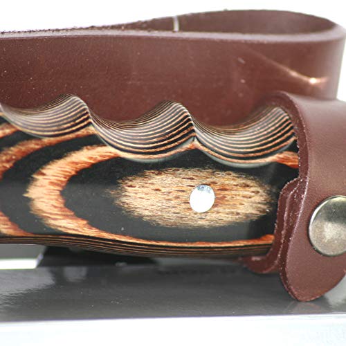 MIGUEL NIETO Cuchillo de Caza y Monte, Supervivencia, Acampada, Pesca. Modelo Alpina. Fabricado en Albacete. Hoja de Acero AN58 de 18 cm. Empuñadura de Madera Stamina.