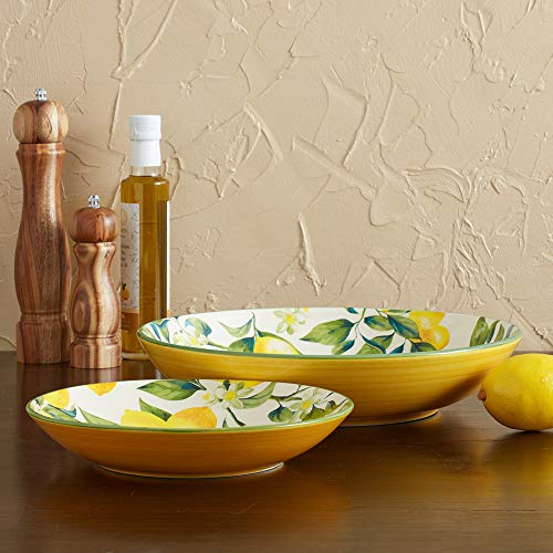 Mikasa 5225077 - Juego de cuencos para pasta, loza, color limón
