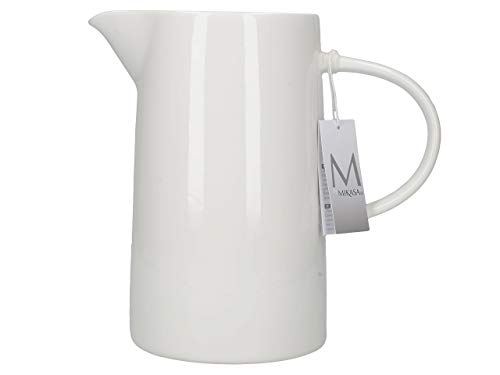 MIKASA cerámica vidriada Agua Jarra, Porcelana, Color Blanco