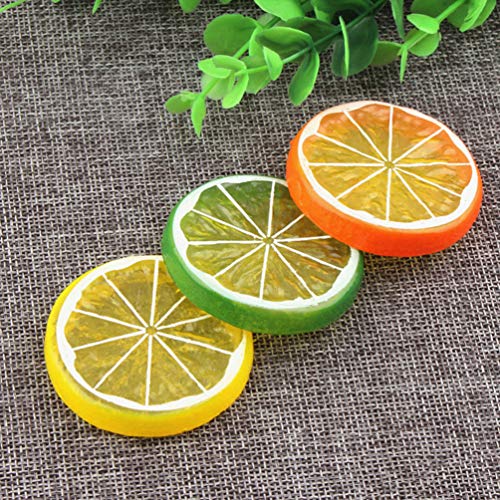 Milisten 10 Piezas de limas de limón Artificiales Falsas realistas rebanadas de Fruta de simulación Realista para la decoración de la Fiesta de cócteles de la Barra de la casa | Verde