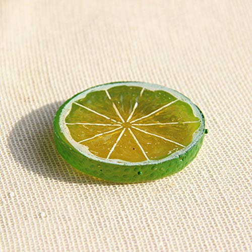 Milisten 10 Piezas de limas de limón Artificiales Falsas realistas rebanadas de Fruta de simulación Realista para la decoración de la Fiesta de cócteles de la Barra de la casa | Verde