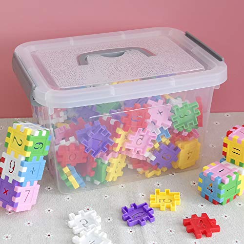 Minekkyes Caja de Almacenamiento Transparente de PláStico, Contenedor con Tapa, Paquete de 6