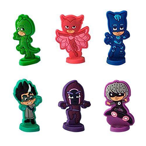 Mini Figuras Pj Masks -Multicolor - para Decorar Tarta de Cumpleaños Infantil 6 Piezas - 4cm