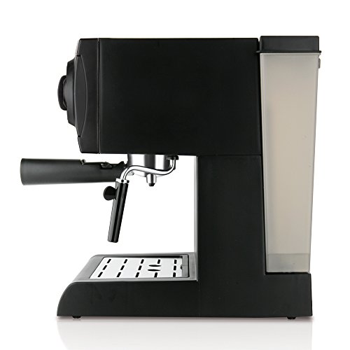 Mini Moka Minimoka CM-1622 Cafetera Espreso 15 Bar / 1050 W / 1,25 L, 5.283441 Cups, Acero Inoxidable, Negro