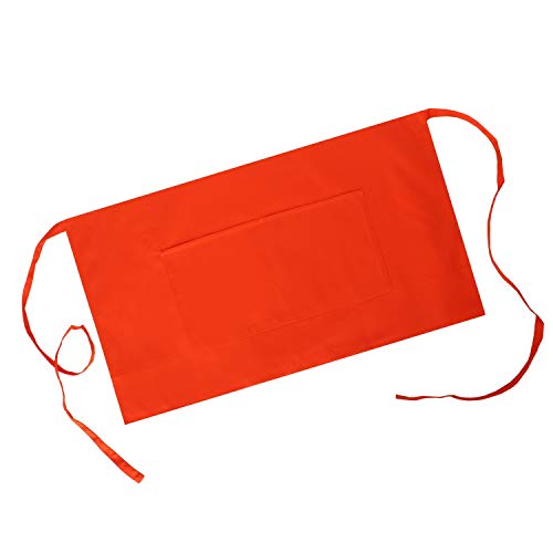 MISEMIYA - Delantal Corto con Bolsillo Delantal Cocina Delantal Mujer HOGAR RESTAURACION PANADERIA 40mmx70mm - Ref.860 - Naranja, Pack*1
