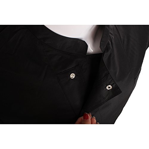 MISEMIYA - Ropa Cocina HOSTELERÍA Bar Restaurante Chaquetas Chef Cocinero Mangas Cortas (Anti Agua - Anti Grasa) - Ref.704 - XL, Negro