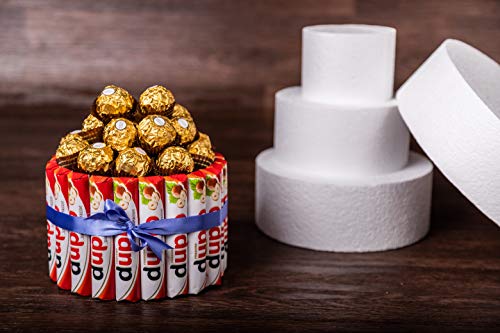 Miss Bakery's House® - Disco de poliestireno - cake dummy – set 4 – Ø 10 cm, Ø 15 cm, Ø 20 cm, Ø 25 cm, Ø 30 cm – 5 piezas