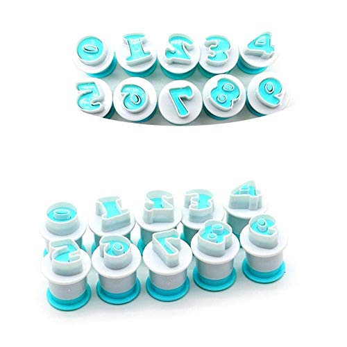 MJY 10/26 piezas Alfabeto en mayúsculas y minúsculas Cortador de galletas Plástico Letras mayúsculas Cortador de fondant Molde para hornear Molde para pastel Decoración de herramientas Herramientas d