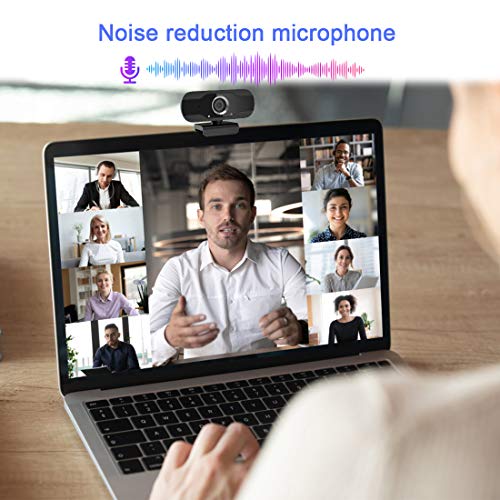MK Webcam PC Full HD 1080P con Micrófono, Webcam Portátil para PC, Webcam USB 2.0, Streaming Cámara Reducción de Ruido para Videollamadas, Grabación, Conferencias con Clip Giratorio