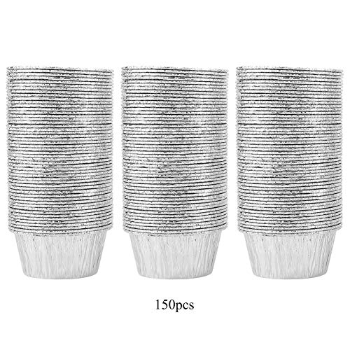 Molde de aluminio desechable para huevos, para huevera, con soporte inferior de aluminio, para pudín, pastel, huevo, forma maravillosa, no se reutiliza y no se limpia