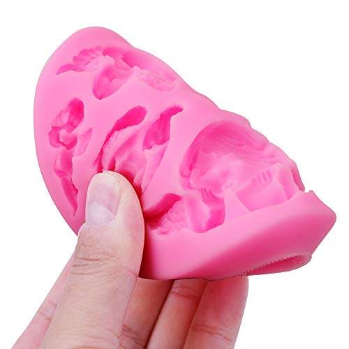 Molde de silicona con forma de 8 ángeles para chocolate, dulces, pasteles, herramientas para decoración de tartas, galletas, fondant, hornear