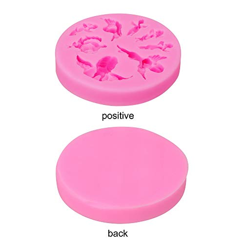 Molde de silicona con forma de 8 ángeles para chocolate, dulces, pasteles, herramientas para decoración de tartas, galletas, fondant, hornear