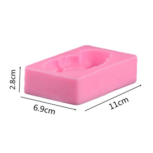 Molde gigante de silicona para bebé que duerme para decoración de tartas fondant Cake Mold Hornear DIY Herramientas (rosa)