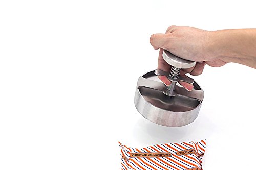 Molde para Hamburguesas Manual de Acero Inoxidable, Diámetro= 130 mm