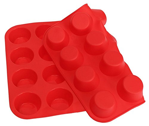 Molde para magdalenas silicona con 24 ranuras para mini magdalenas o galletas, apto para horno de Amison