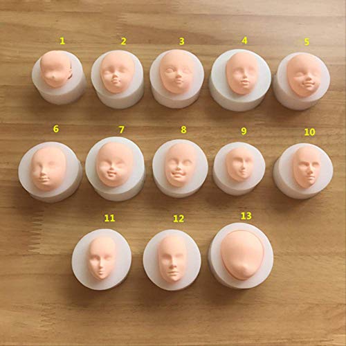 Moldes de Silicona Para Hornear Cara de muñeca linda Molde de silicona Molde de fondant Herramientas de decoración de pasteles Chocolate, Molde de pasta de goma, Sugarcraft, Gadgets de cocina 5