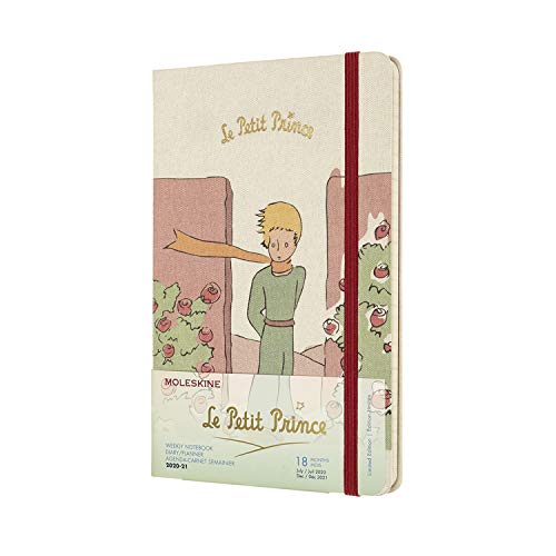 Moleskine - Agenda Semanal de 18 Meses 2020/2021, "El Principito" Edición Limitada, Diseño de Rosa, Tapa Dura, Tamaño Grande 13 x 21 cm, 208 Páginas