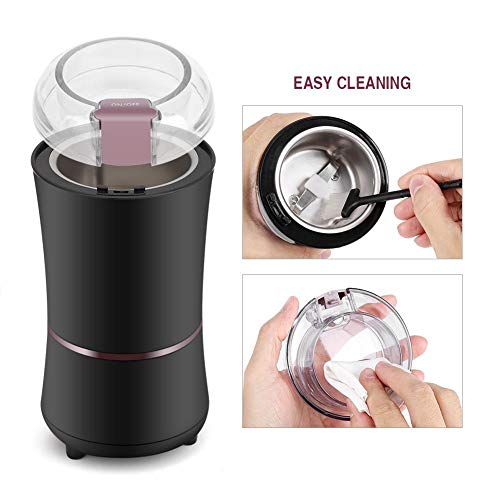 Molinillo de café eléctrico, profesional 400W / 3 onzas Máquina de molinillo de molinillo de café eléctrico, grado de molienda ajustable con cuchilla de acero inoxidable para frijoles / nueces / semil