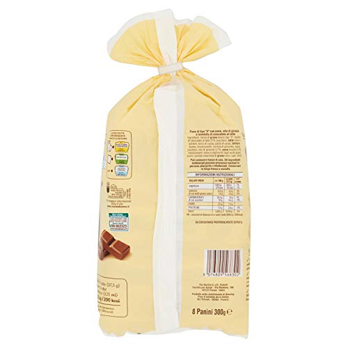 Molino blanco Merendine Pane + Chocolate con leche, Snack Dolce para la merienda, sin aceite de palma, 300 g