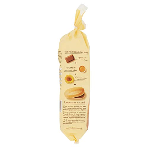 Molino blanco Merendine Pane + Chocolate con leche, Snack Dolce para la merienda, sin aceite de palma, 300 g