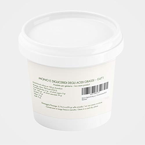 MONO Y DIGLICÉRIDOS DE ÁCIDOS GRASOS - Ideal para helados, sorbetes y productos horneados - 200gr - Emulsionante E471