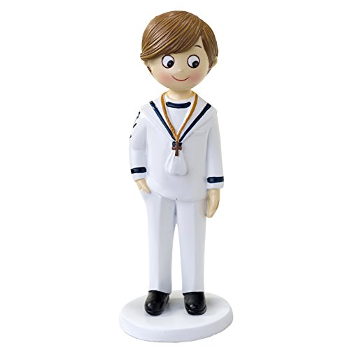 Mopec Figura Comunión Marinero Mano, Poliresina, Blanco, 6.5x6x17 cm
