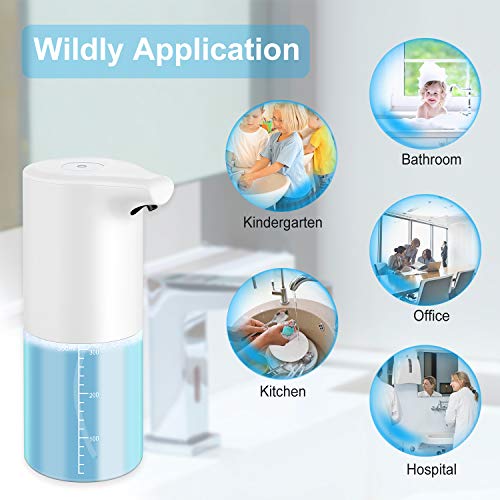 MOSUO Dispensador de Jabón Automático, 350ml Dispensador Jabón con Sensor Infrarrojo Carga USB y IPX4 Impermeable Inteligente Dispensador Jabón para Baño Cocina Oficina Hotel Hospital