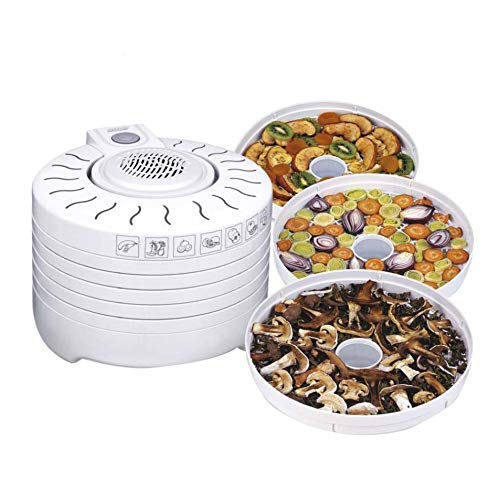 MPM MSG-01 Deshidratador de Alimentos 5 Bandejas, Deshidratador de Frutas y Verduras 250 W, Plateado
