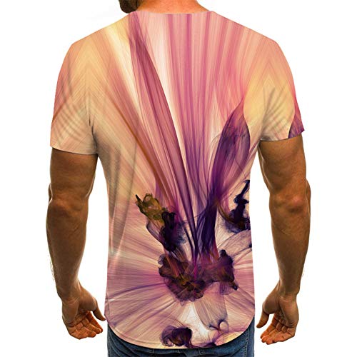 Mr.BaoLong&Miss.GO Camiseta De Talla Grande para Hombre, Jersey con Estampado Digital En 3D, Camiseta De Niebla De Color, Camiseta De Manga Corta para Hombre