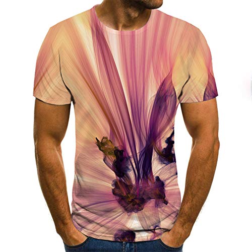 Mr.BaoLong&Miss.GO Camiseta De Talla Grande para Hombre, Jersey con Estampado Digital En 3D, Camiseta De Niebla De Color, Camiseta De Manga Corta para Hombre