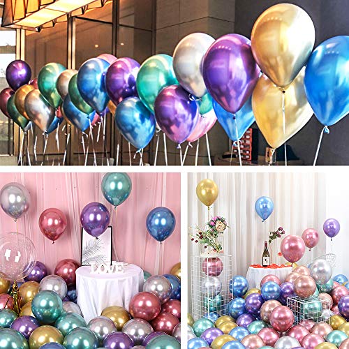 mreechan Globos Metalizados,Decoraciones Cumpleaños,Globos Metalicos 50 Piezas para Decoraciones de Fiestas de cumpleaños y Bodas,Fiestas y Navidad