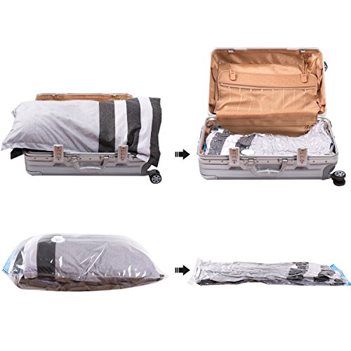 MRS BAG Bolsas Vacio Ropa - 15 Unidades Bolsas Guardar Ropa (4*Extra Grandes+ 4*Grandes+ 4*Medianas+ 3*Pequeñas) Bolsas de Vacío para Ropa de Cama, Almacenaje Ropa, Edredones, Almohadas