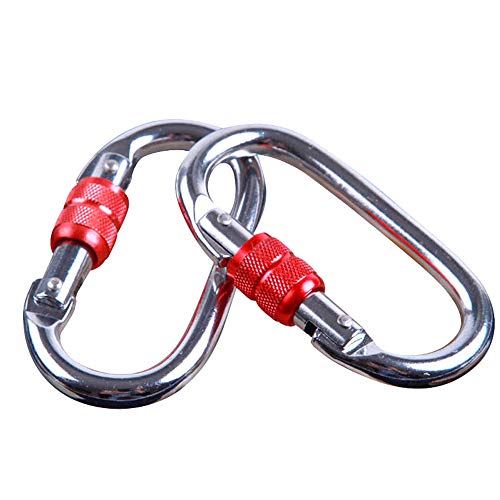 Mu Mianhua 25KN - Mosquetón de escalada de acero duro con cierre de mosquetón, con forma de O, 4 juegos