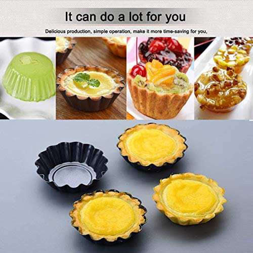 Muffin Cupcake Moulds, BESTZY Tarta redonda antiadherente Tarta de huevo Tarta Estaño Cupcake Pudín Tartaleta Molde Muffin Tazas para hornear - 8pcs
