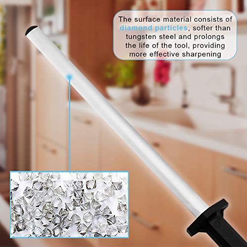 Mundocasa Chaira Diamante Profesional 12" 30 cms para afilar Cuchillos Varilla Afilado Afilador de Cuchillos afiladora Diamante Ovalada