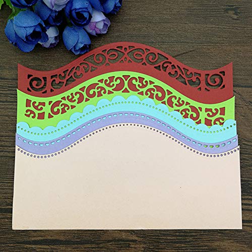 Muzhili3 - Troqueles de corte de metal con borde ondulado para manualidades, álbumes de recortes, tarjetas de papel, plantillas, color plateado
