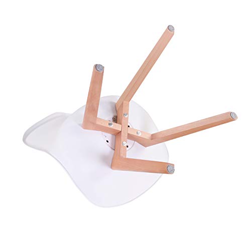 N / A Pack de 4 Sillas Tulip, Sillas de Comedor, Asiento Acolchado Suave, Sillas Respaldo Ergonómico (Blanco)