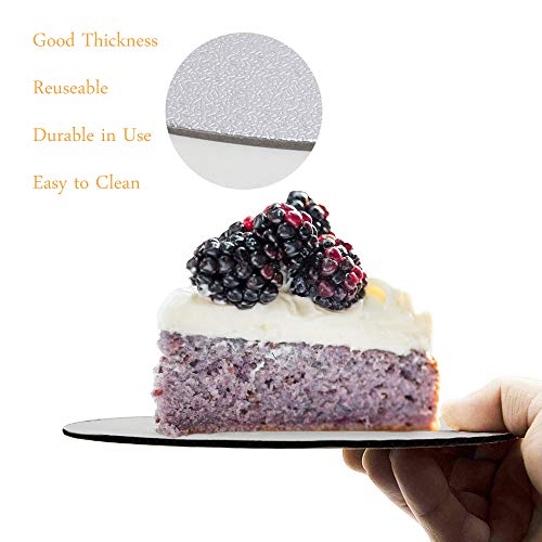 NACTECH 4pcs Bases Carton para Tartas Redondas Base de Cartón para Tarta de Pisos 15 20 25 30cm Cake Board Bases Tarta de Boda Fondant Pasteles Plateado Aluminio Reutilizable Espesor 2mm