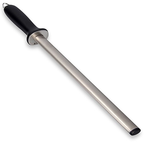 Navaris afilador de cuchillos - Chaira de diamante para afilar cuchillo - Afiladora de cuchillos de 31CM de largo - Chaira ovalada sacapuntas