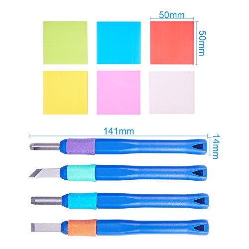 NBEADS 6 Piezas de Sellos de Goma para tallar con 4 Piezas de cinceles de Tallado, Sello de Goma, Kit de Tallado para álbumes de Recortes,Postales, Tarjetas de invitación, Proyecto DIY