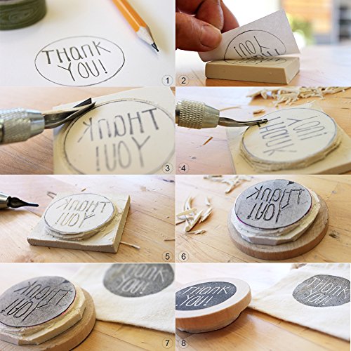 NBEADS 6 Piezas de Sellos de Goma para tallar con 4 Piezas de cinceles de Tallado, Sello de Goma, Kit de Tallado para álbumes de Recortes,Postales, Tarjetas de invitación, Proyecto DIY