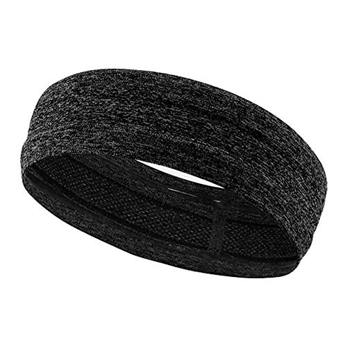 Ndier Sport Cinta Mujer Hombre Absorbente y Secado rápido Diadema Pelo Banda para Yoga Bicicleta Correr Correr Tenis Fitness, Color Negro.