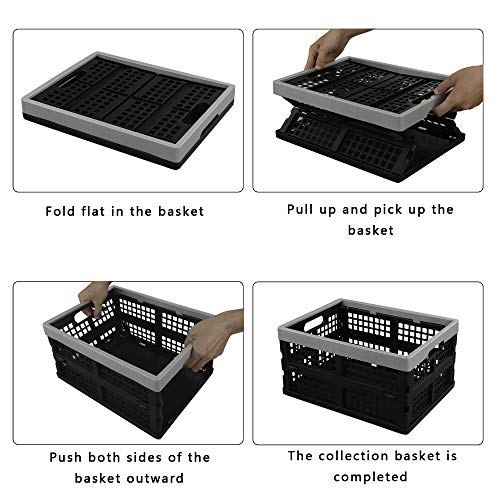 Neadas Caja Cajas Cesta Cesto Plastico Plegable de Almacenamiento, 2 Unidades