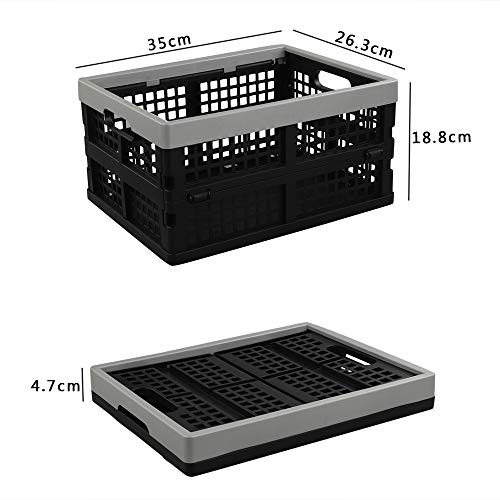 Neadas Caja Cajas Cesta Cesto Plastico Plegable de Almacenamiento, 2 Unidades