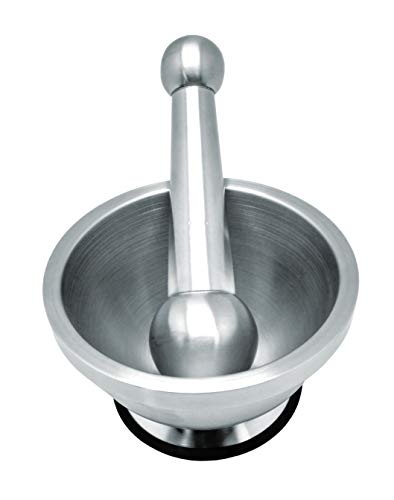 NERTHUS FIH 020 - Mortero de Mano para Especias de Acero Inoxidable, base Antideslizante