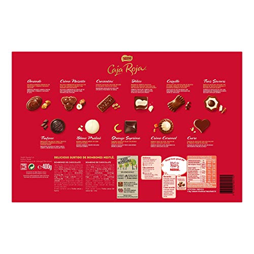 NESTLÉ CAJA ROJA  Bombones de Chocolate - Estuche de bombones 400 g