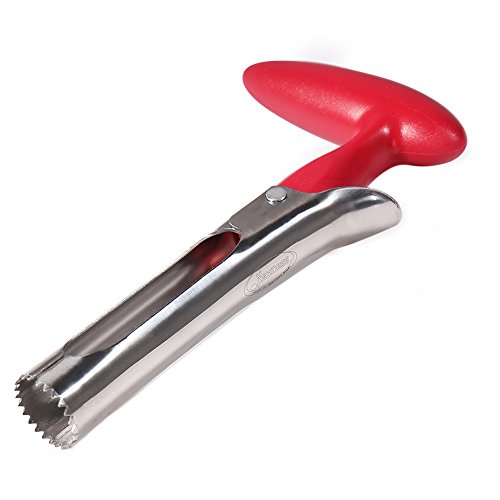Newness Descorazonador de Manzanas, Acero Inoxidable Manzana o Pera Remover la Base de la Herramienta Para el Hogar y la Cocina con Filo Afilado Hoja, Rojo